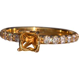 Hidden Halo Mounting in Yellow Gold with Natural Diamonds