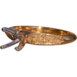 Yellow Gold Natural Diamond Engagement Semi Mount