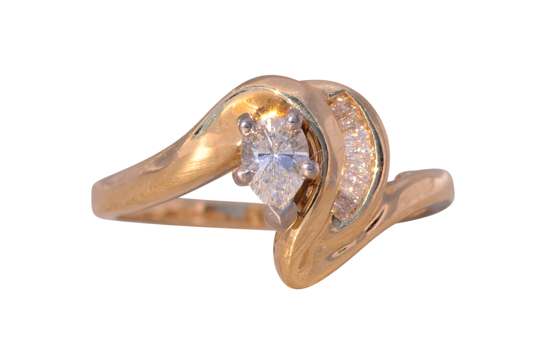 The Ballarat: Vintage Circa 1980's Yellow Gold Natural Diamond Engagement Ring