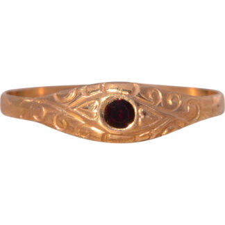 The Swan Hill: Childs Antique Garnet Ring in Yellow Gold