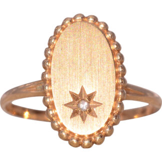 SOLD - The Spruce Grove: Ladies Yellow Gold Signet Ring with Natural Diamond