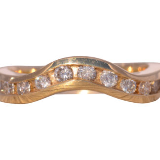 SOLD - The Pentiction: Natural Diamond Contour Band in Yellow Gold