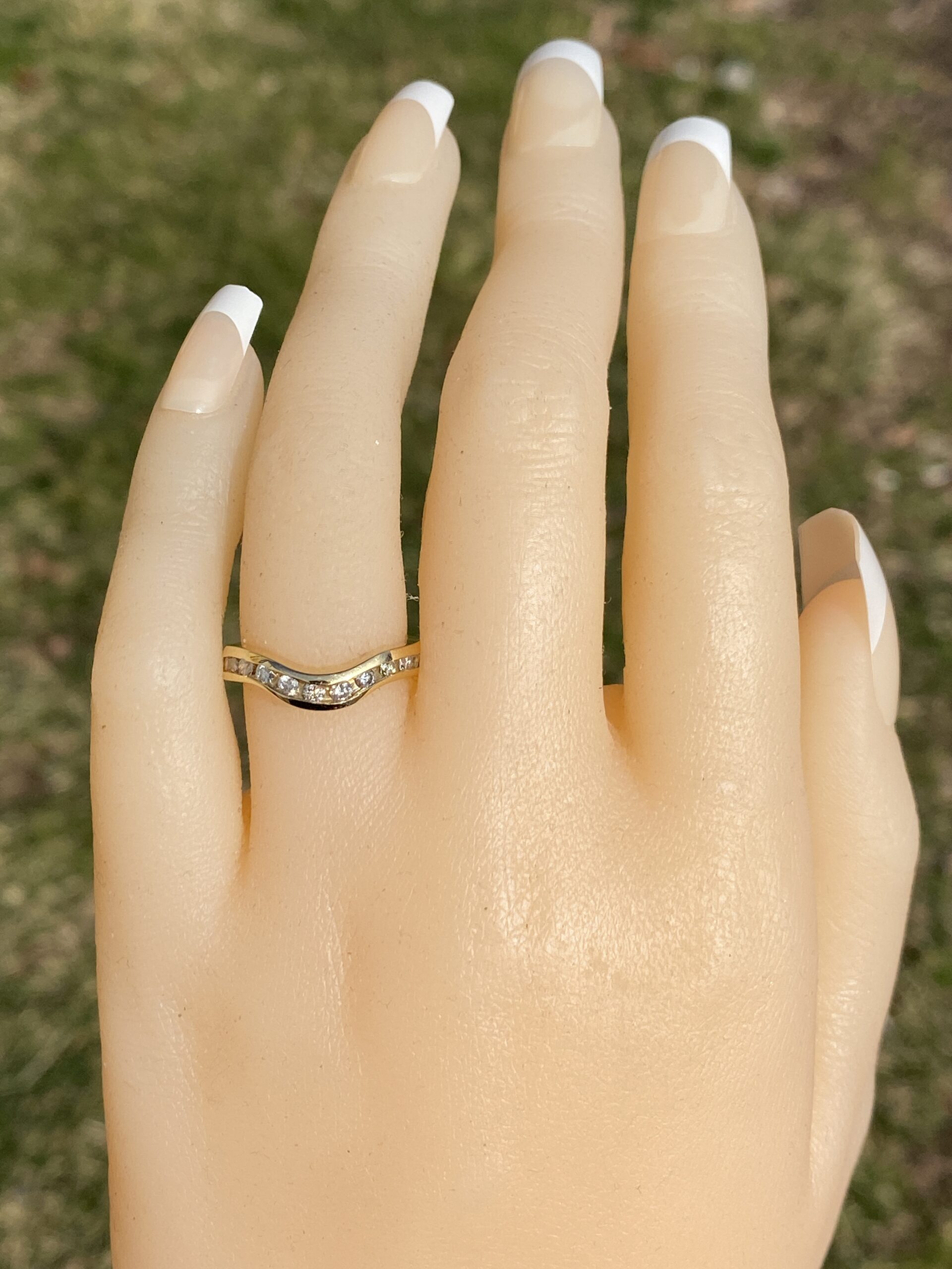 SOLD - The Pentiction: Natural Diamond Contour Band in Yellow Gold - Image 8