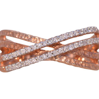 The Quebec City: Rose Gold and Natural Diamond Crossover Band