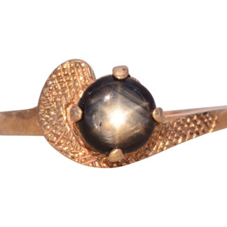 The Brantford: Mid Century Black Star Sapphire Ring in Yellow Gold