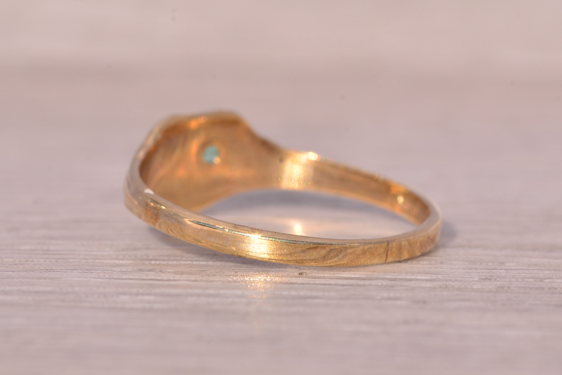 SOLD - The Oldham: Childs Emerald Ring in Yellow Gold - Image 4