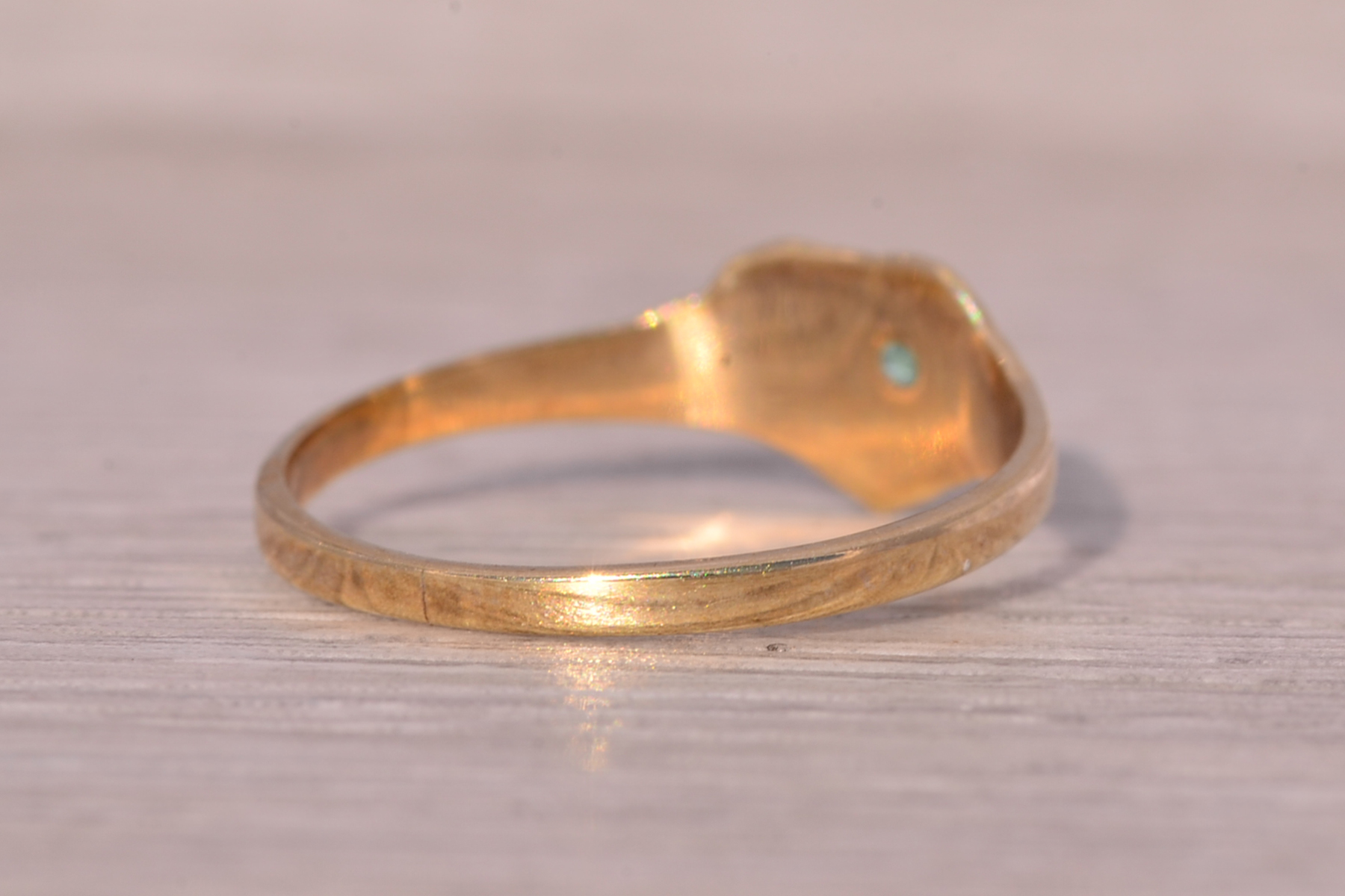 SOLD - The Oldham: Childs Emerald Ring in Yellow Gold - Image 5