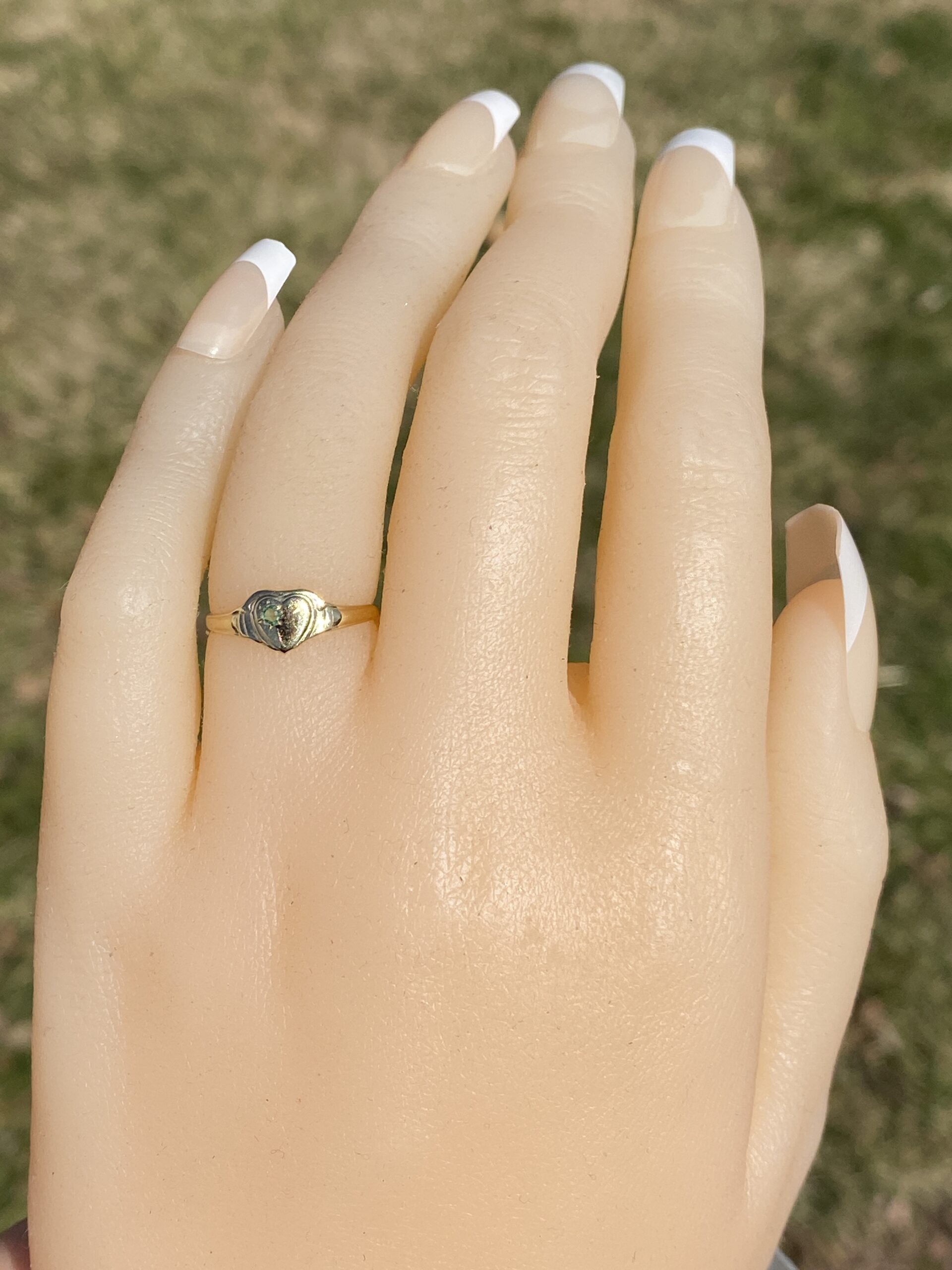 SOLD - The Oldham: Childs Emerald Ring in Yellow Gold - Image 8