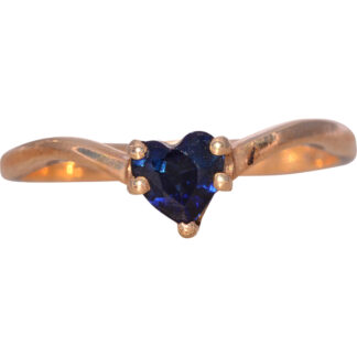 SOLD - The Windsor: Heart Shaped Natural Sapphire Ring in Yellow Gold
