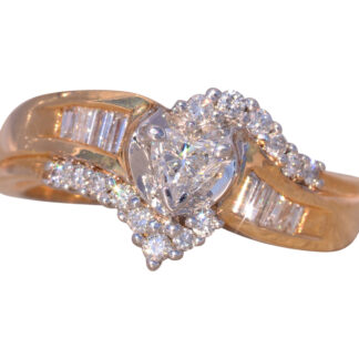 The Halifax: Vintage Heart Shaped Natural Diamond Engagement Ring