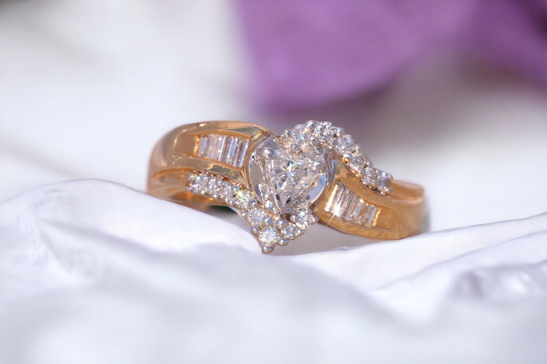 The Halifax: Vintage Heart Shaped Natural Diamond Engagement Ring - Image 10