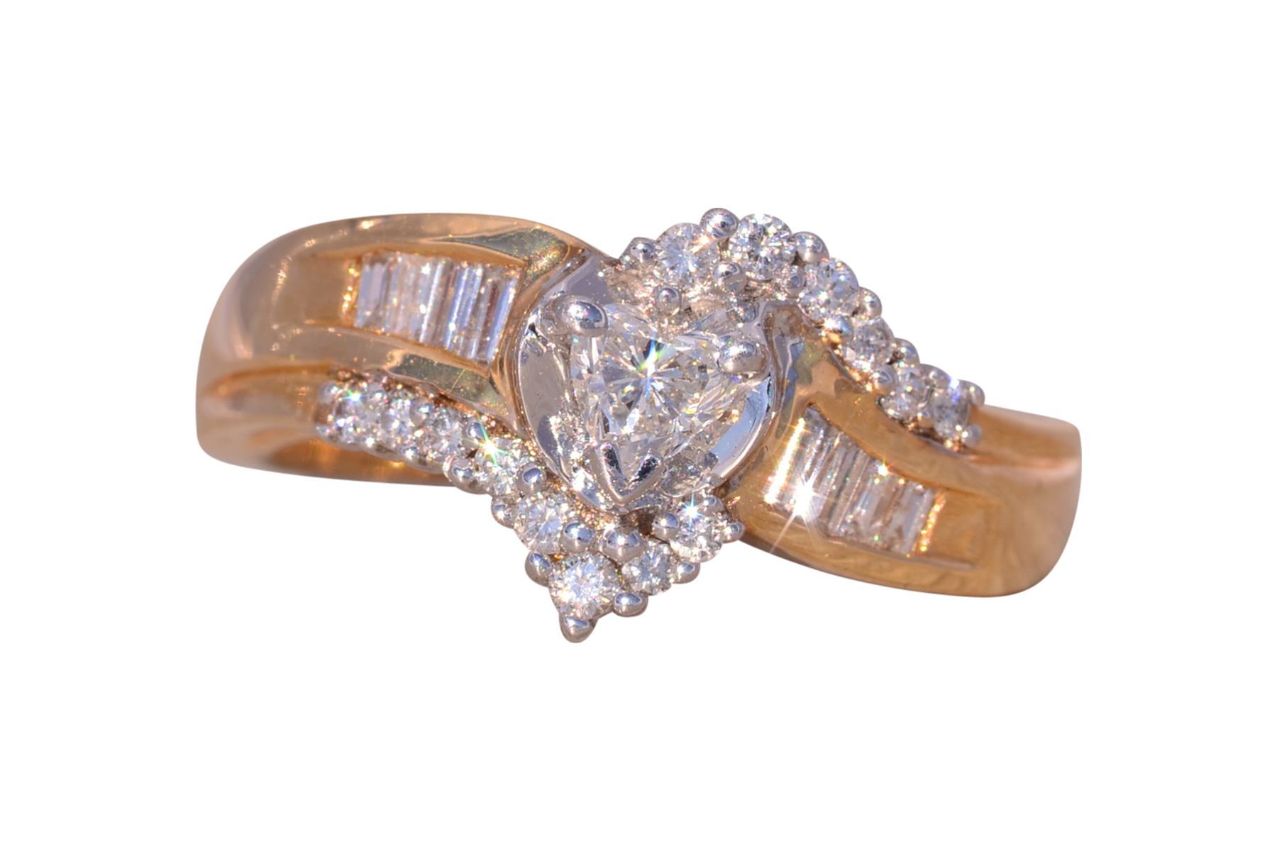 The Halifax: Vintage Heart Shaped Natural Diamond Engagement Ring