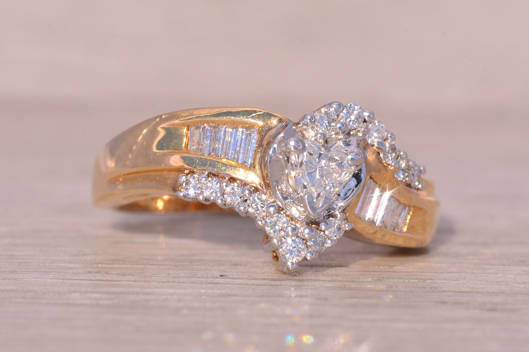 The Halifax: Vintage Heart Shaped Natural Diamond Engagement Ring - Image 5