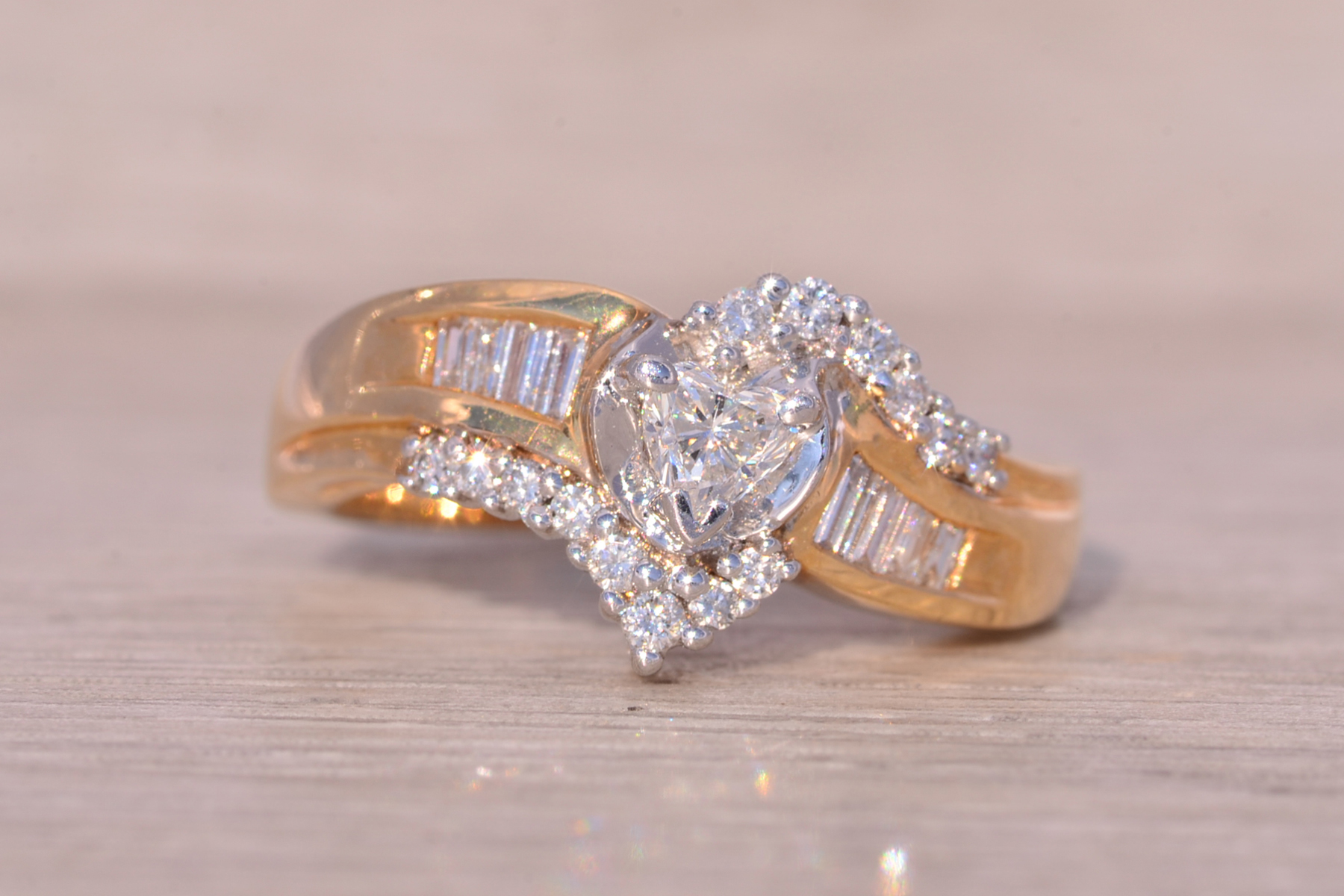 The Halifax: Vintage Heart Shaped Natural Diamond Engagement Ring - Image 6