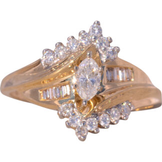 SOLD - The Luton: Vintage 1980's New Old Stock Marquise Natural Diamond Engagement Ring
