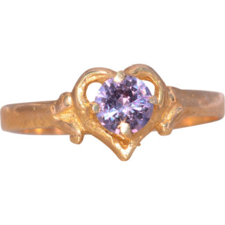 The Winnipeg:  Lab Created Color Change Ring in Yellow Gold