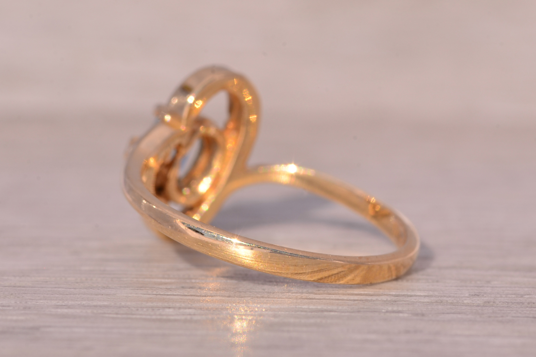 The Saskatoon: Blue Topaz and Natural Diamond Cocktail Ring in Yellow Gold - Image 4
