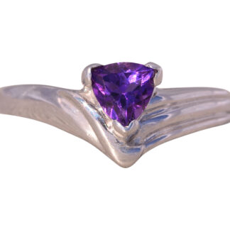 The Rochdale:  Trilliant Cut Natural Amethyst in White Gold
