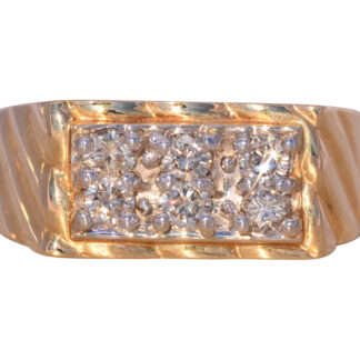 The Kitchener: Gentleman's Vintage 1980's Natural Diamond Cocktail Ring in Yellow Gold