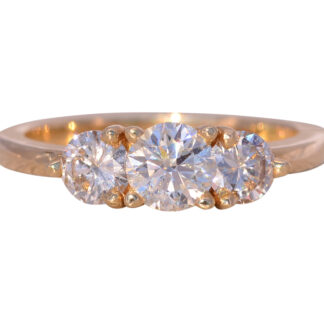 The Dunmore: Past Present and Future Natural Diamond Three Stone Ring in Yellow Gold