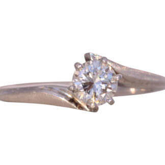 The Tameside: Bypass Style Engagement Ring with Natural Diamond in White Gold