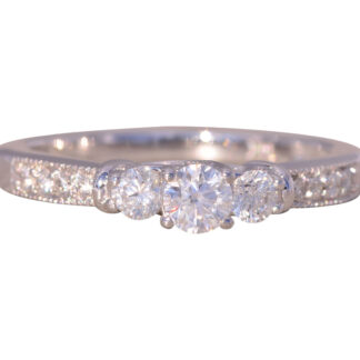 The Gateshead: Contemporary Past Present Future Natural Diamond Ring in White Gold