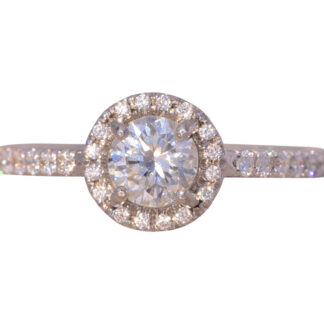 The Bandon: Halo Set Round Brilliant Cut Natural Diamond Ring