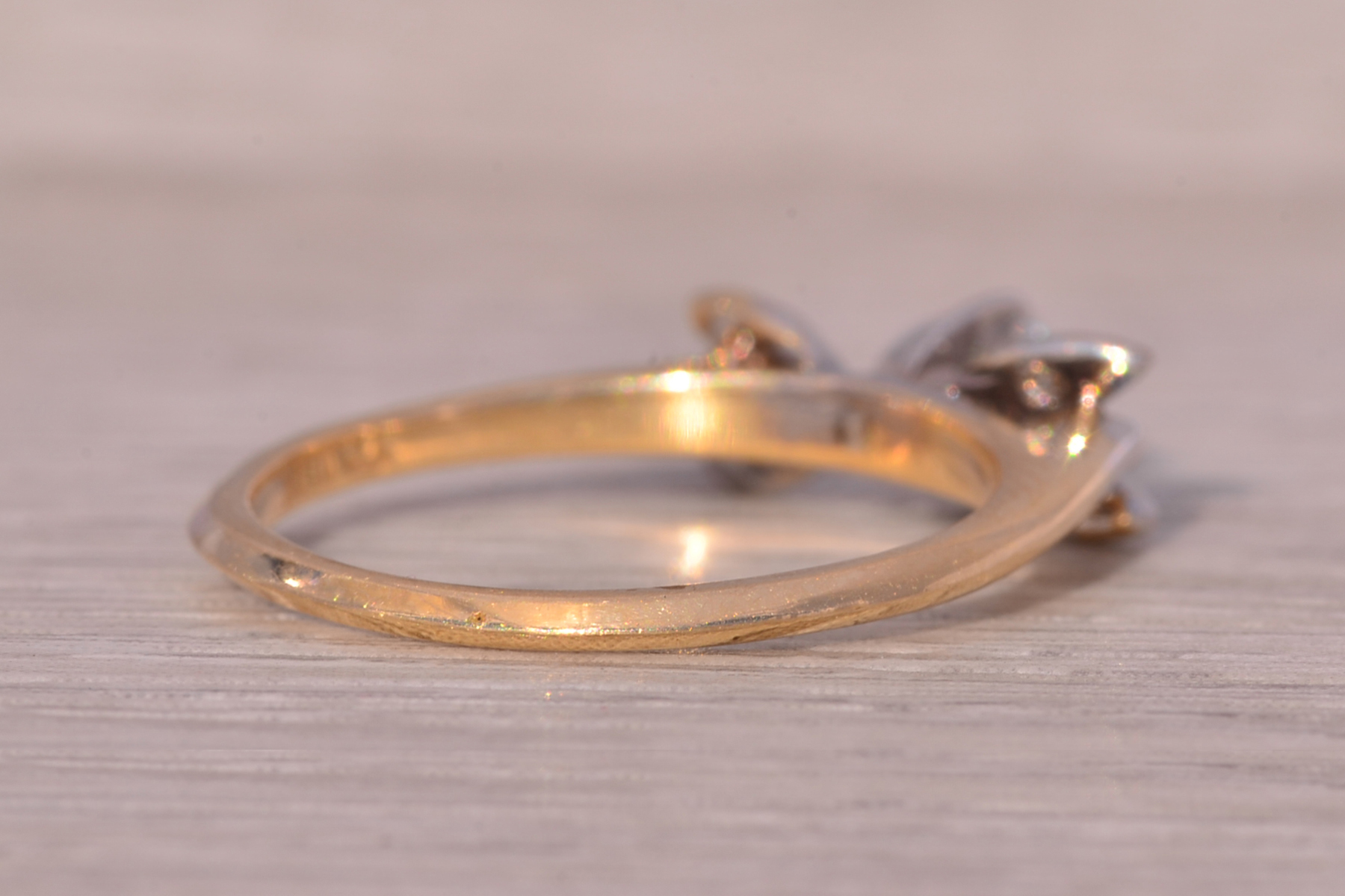 SOLD - The Wigan: Vintage Natural Diamond Butterfly Promise Ring in Yellow Gold - Image 5