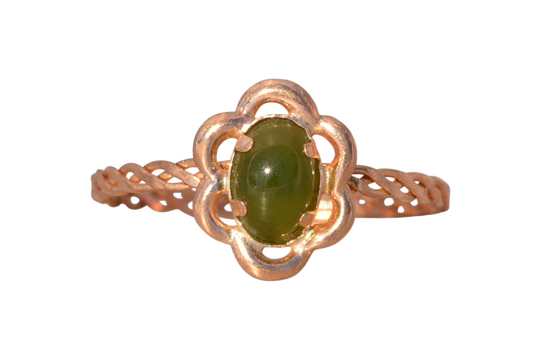 The Killarny: Nephrite Ring in Yellow Gold