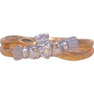 The Clifden: Irish Made Claddagh Ring with Natural Diamonds