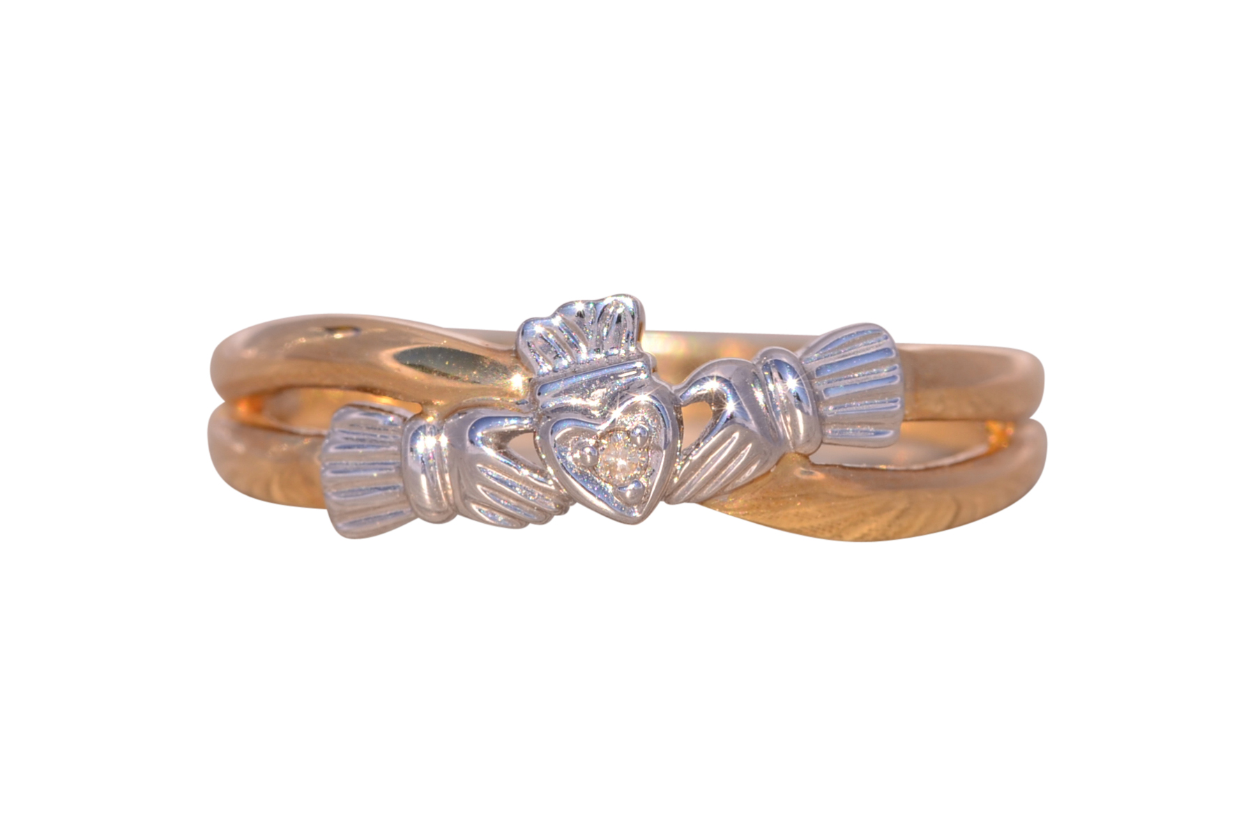 The Clifden: Irish Made Claddagh Ring with Natural Diamonds