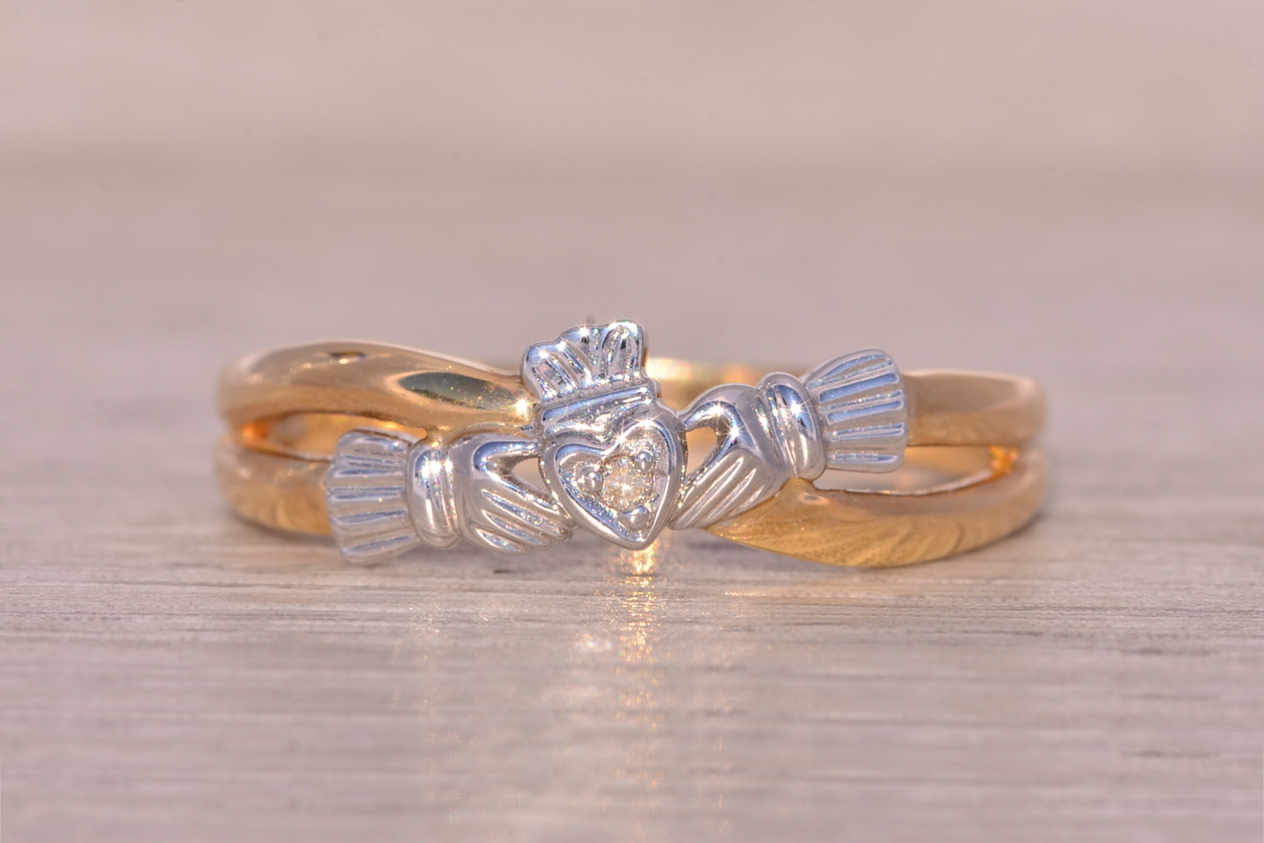The Clifden: Irish Made Claddagh Ring with Natural Diamonds - Image 2