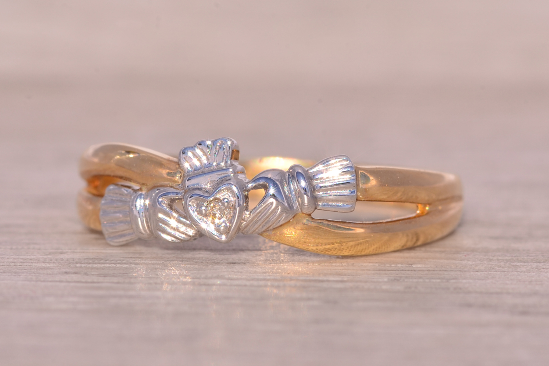 The Clifden: Irish Made Claddagh Ring with Natural Diamonds - Image 3