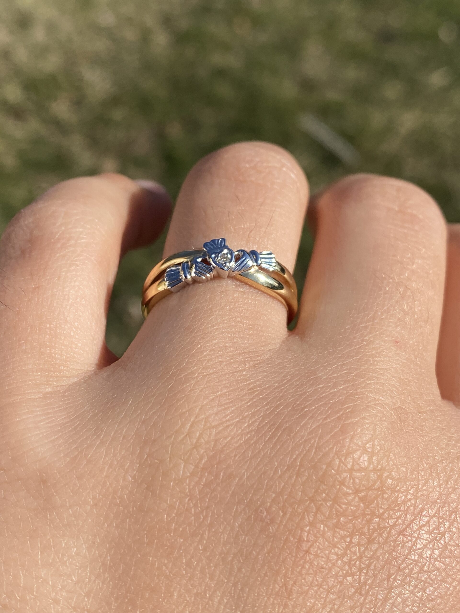 The Clifden: Irish Made Claddagh Ring with Natural Diamonds - Image 10