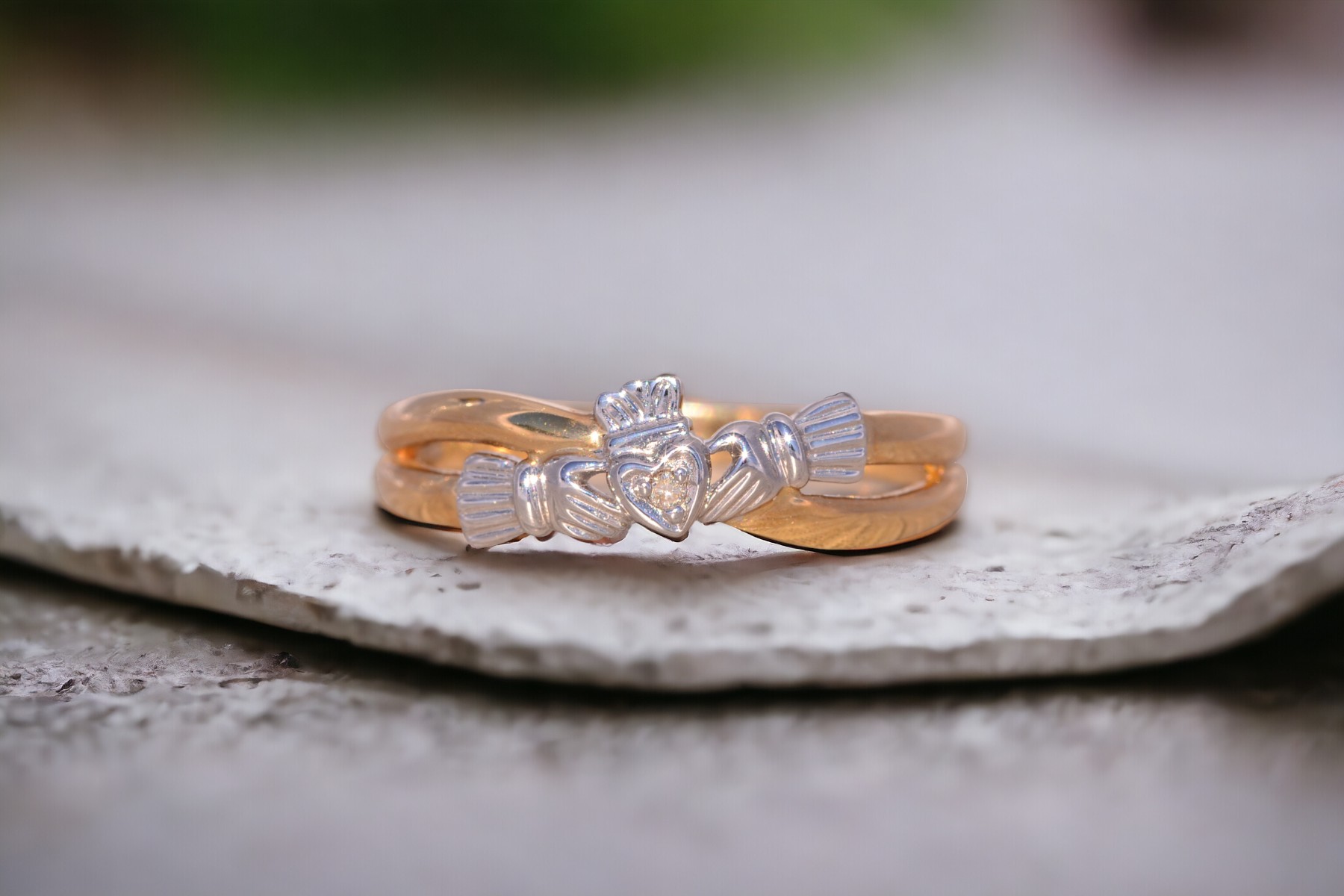The Clifden: Irish Made Claddagh Ring with Natural Diamonds - Image 11