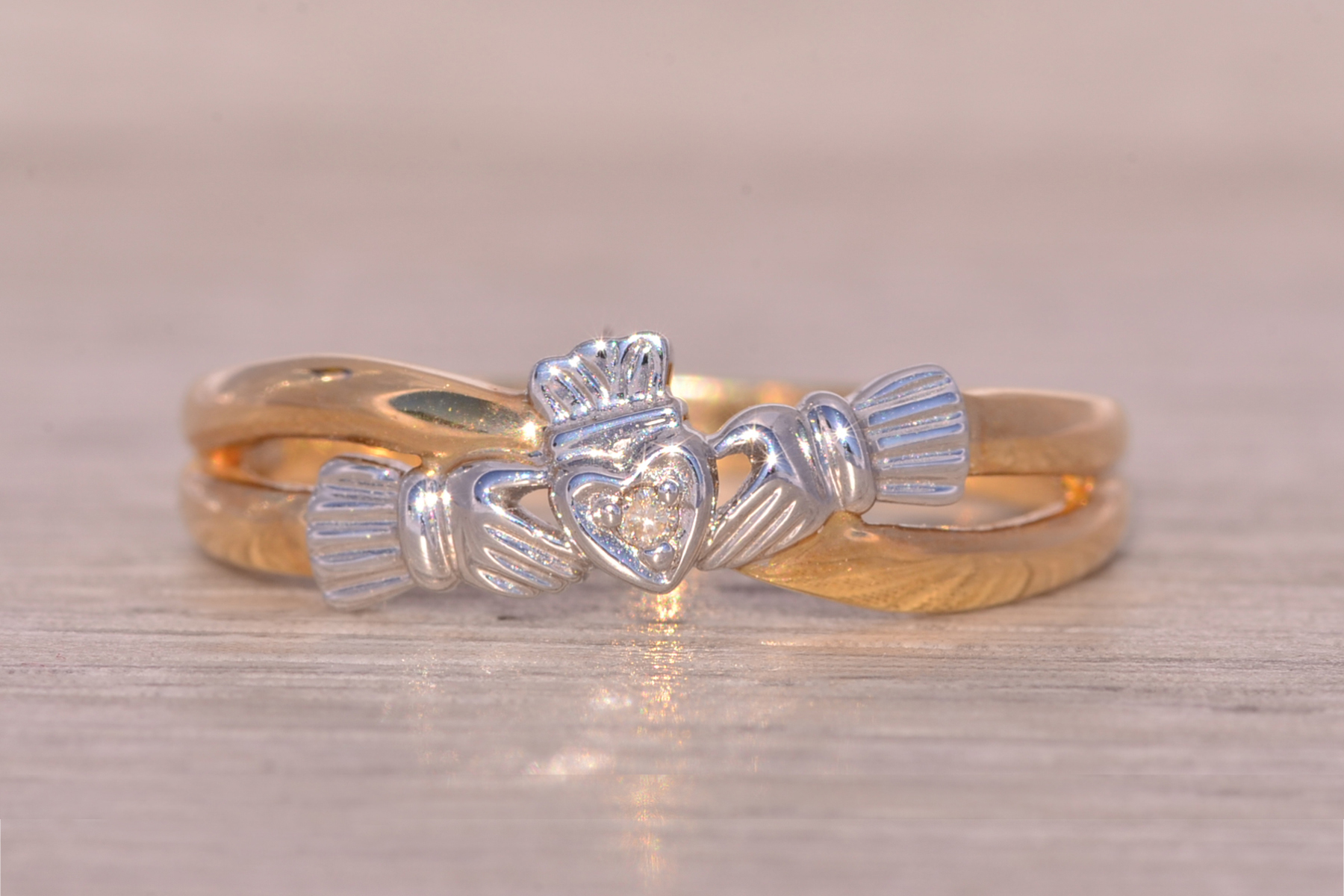 The Saggart: Irish Made Claddagh Ring with Natural Diamonds - Image 7