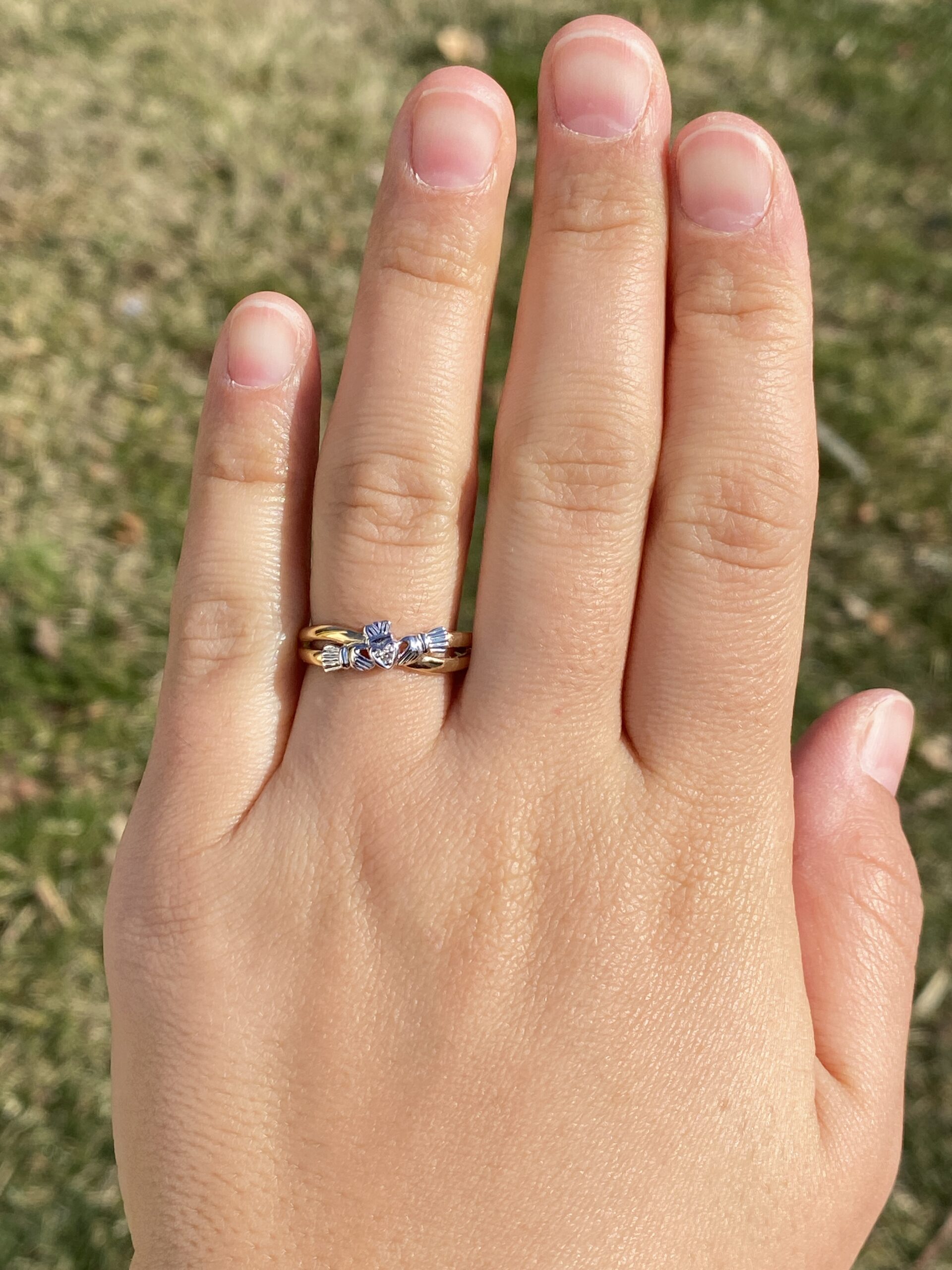 The Saggart: Irish Made Claddagh Ring with Natural Diamonds - Image 8