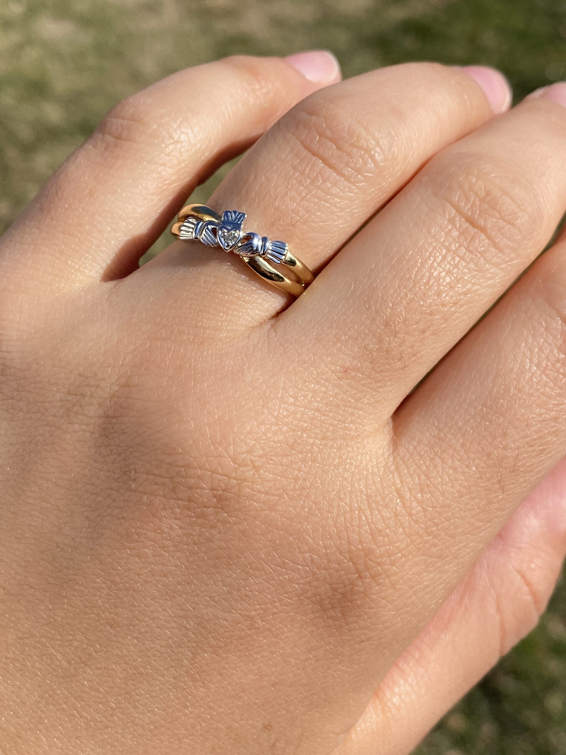 The Saggart: Irish Made Claddagh Ring with Natural Diamonds - Image 9