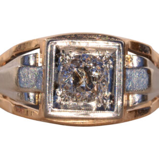 The Boxborough: Antique Ring with Natural Diamond with Rare Butterfly Shaped Inclusion
