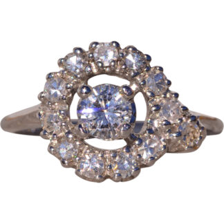 The Hol: Hollywood Glam Era Natural Diamond Engagement Ring in White Gold