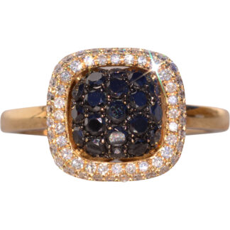The Lastra:  Bombe Diamond Ring in Yellow Gold with Natural Diamonds