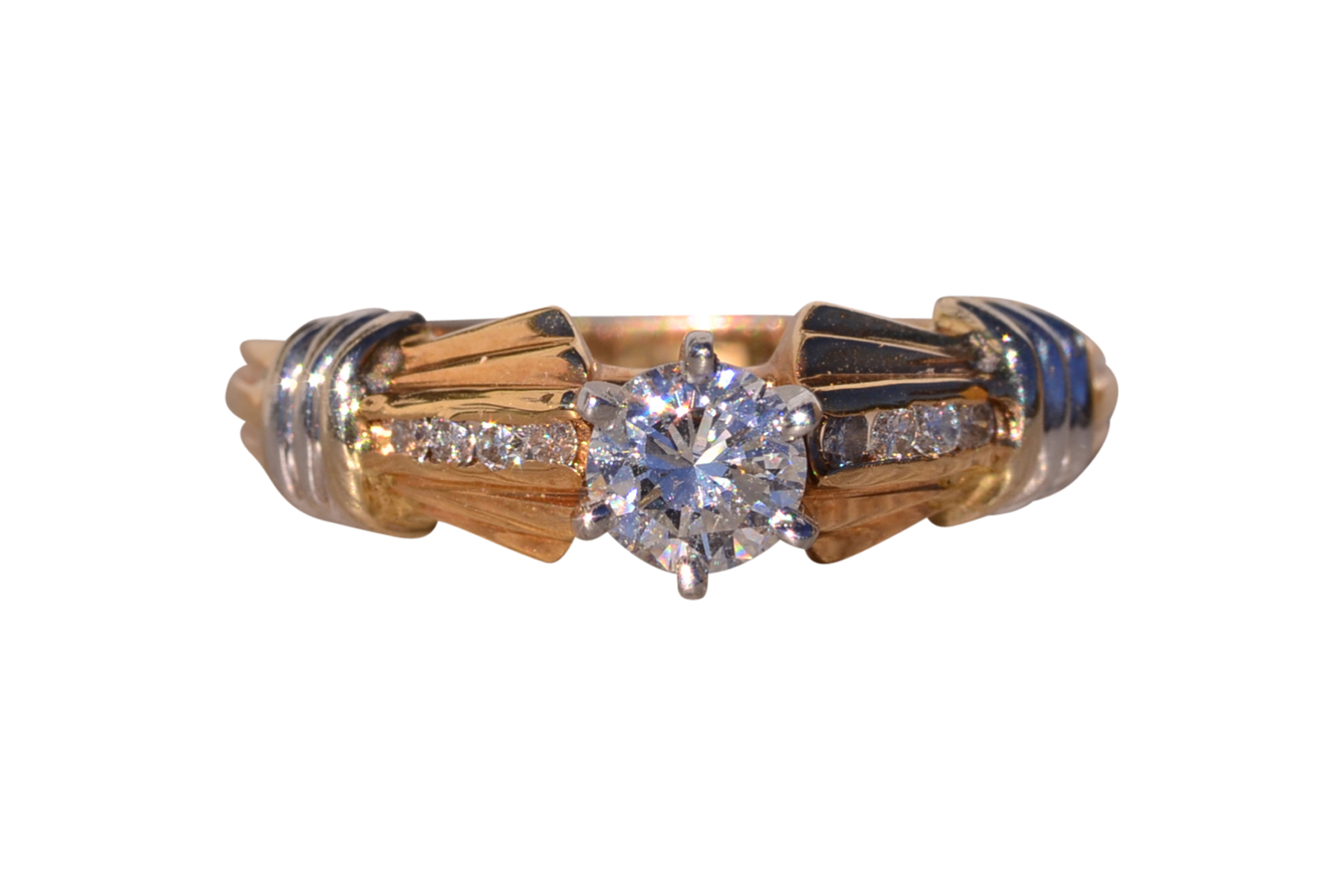 The Drop: Vintage Engagement Ring with Natural Diamond in Yellow Gold