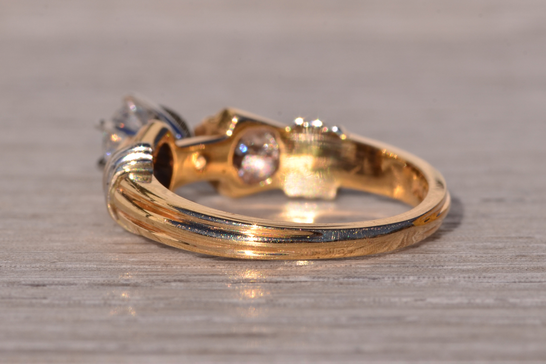 The Drop: Vintage Engagement Ring with Natural Diamond in Yellow Gold - Image 3