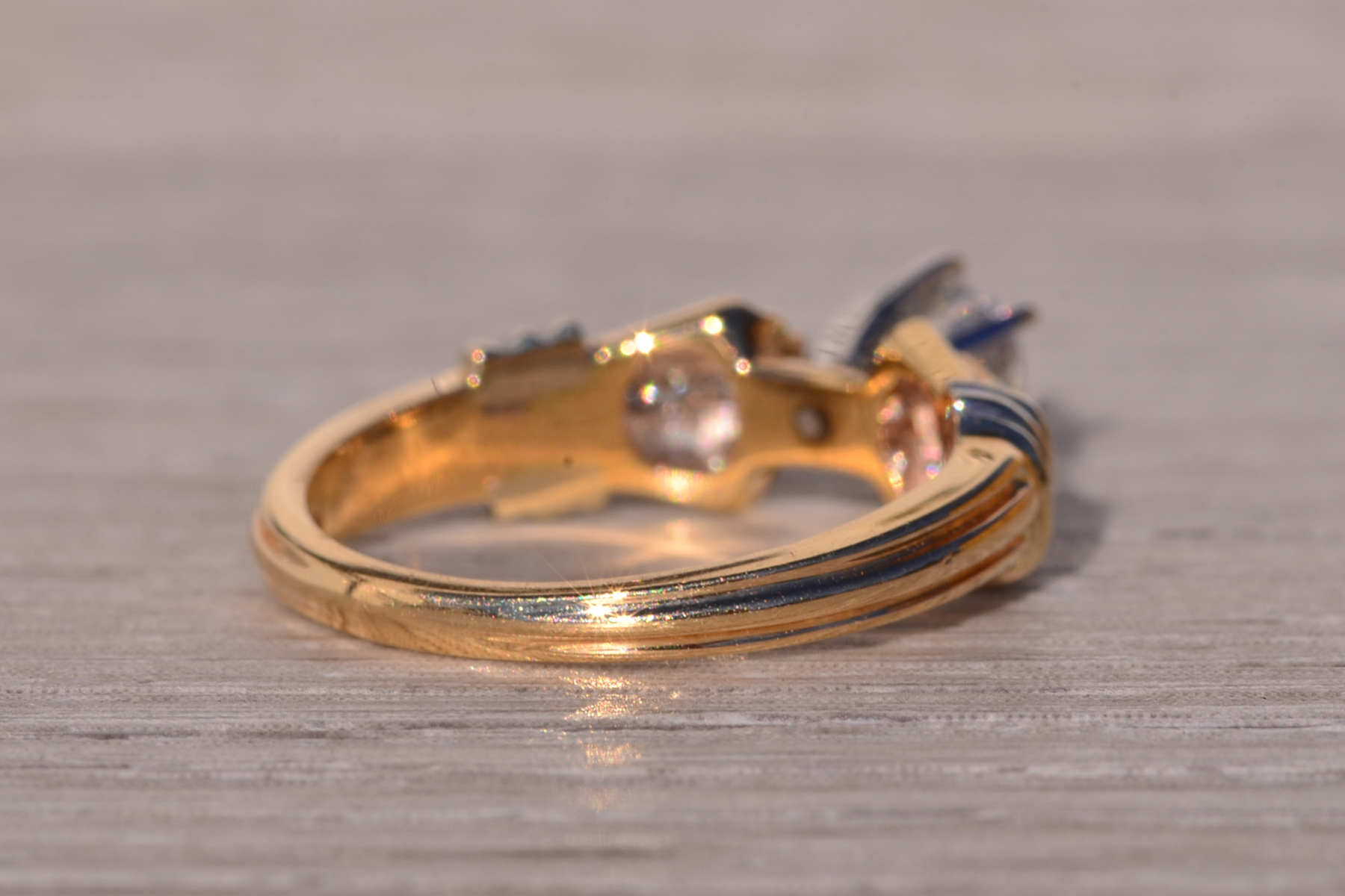 The Drop: Vintage Engagement Ring with Natural Diamond in Yellow Gold - Image 5