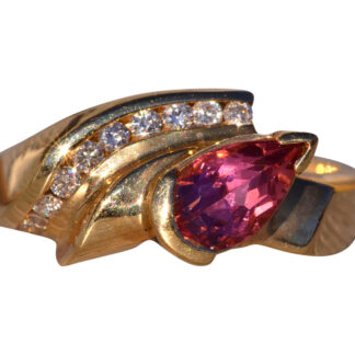 The Praise: Tourmaline and Natural Diamond Ring in Yellow Gold