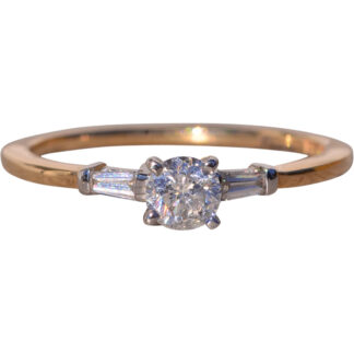 The All In: Vintage Two Tone Signed Engagement Ring With Natural Diamonds