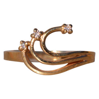 The Waves: Yellow Gold and Natural Diamond Triple Wave Ring