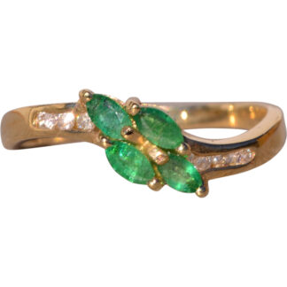The Rast: Emerald and Natural Diamond Ring in Yellow Gold