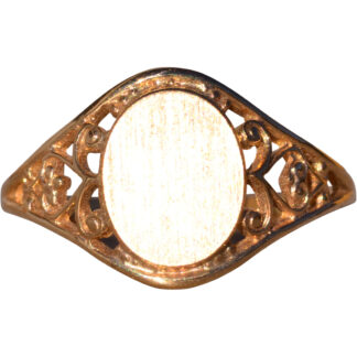 SOLD - The Frie: Vintage Yellow Gold Signet Ring With Filigree
