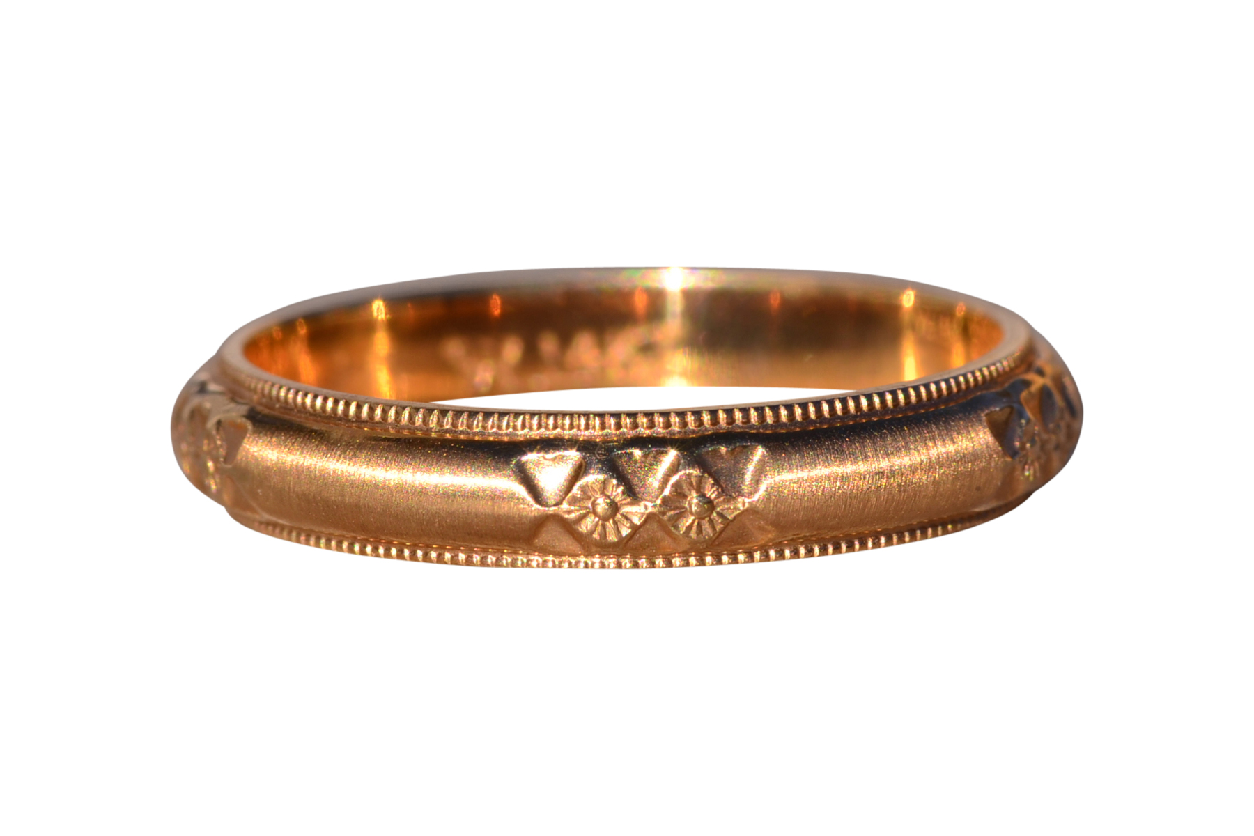 The Impressio: Antique New Old Stock Wedding Band in Yellow Gold